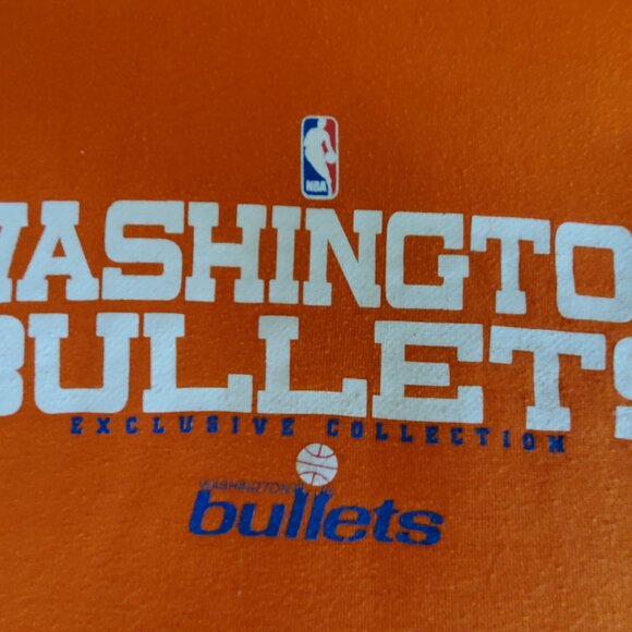 Vintage Washington Bullets Orange Hoodie L NBA Exclusive Collection tag DC - Picture 3 of 4